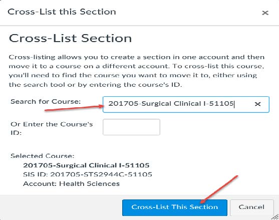 Cross-List Section