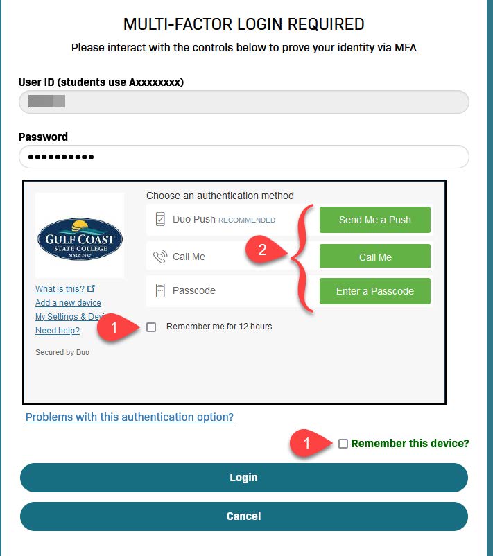 Multi-Factor Login Required