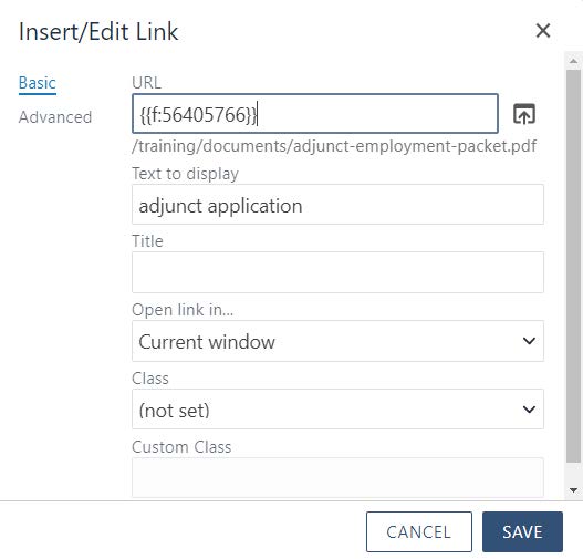 Image showing Save link for Adjunct Application