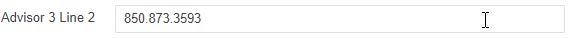 Image showing Advisor 3 Line 2  input field
