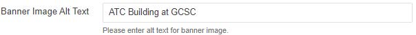 Image showing Banner Image Alt Text input field