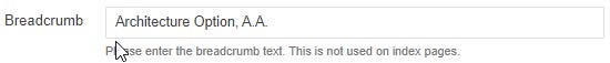 Image showing Breadcrumbs input field