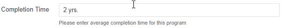 Image showing Completion Time input field