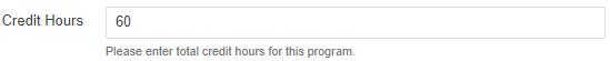 Image showing Credit Hours input field
