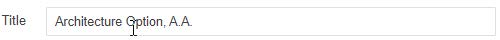 Image showing Properties Title input field