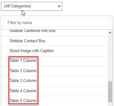 Image showing Table column 1-5