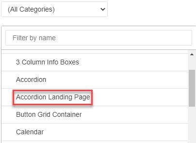 Image showing Select Accordion Landing Page