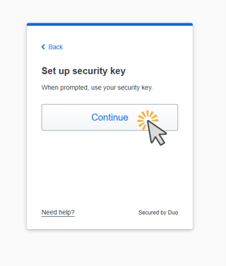 Set up security key