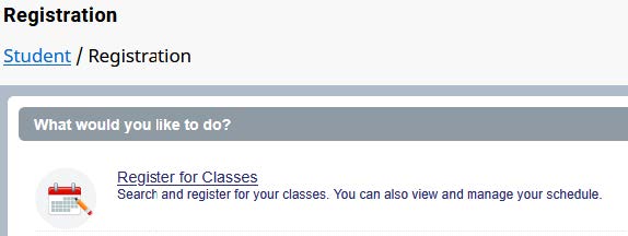 Register for Classes