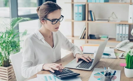 woman at computer