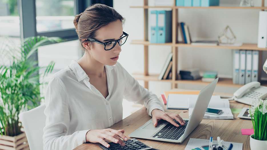 Lady on a laptop
