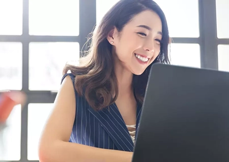 woman on computer
