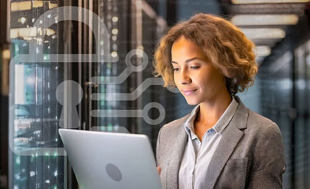 woman on computer