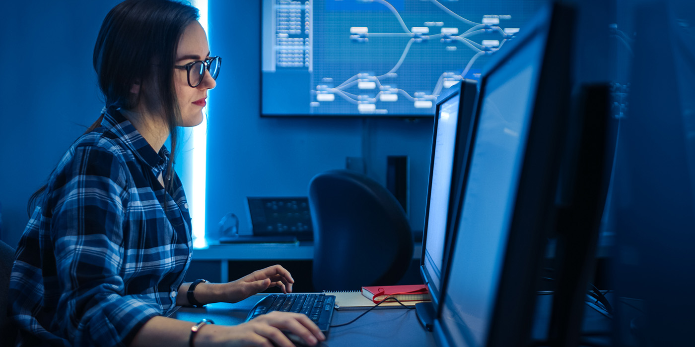 Girl on a computer