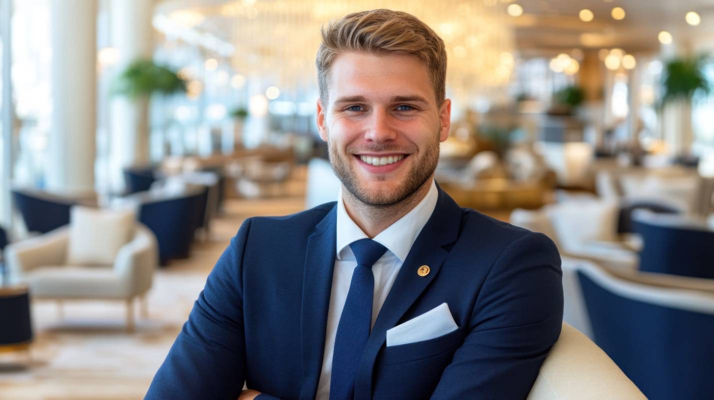 Hospitality Student in Lobby